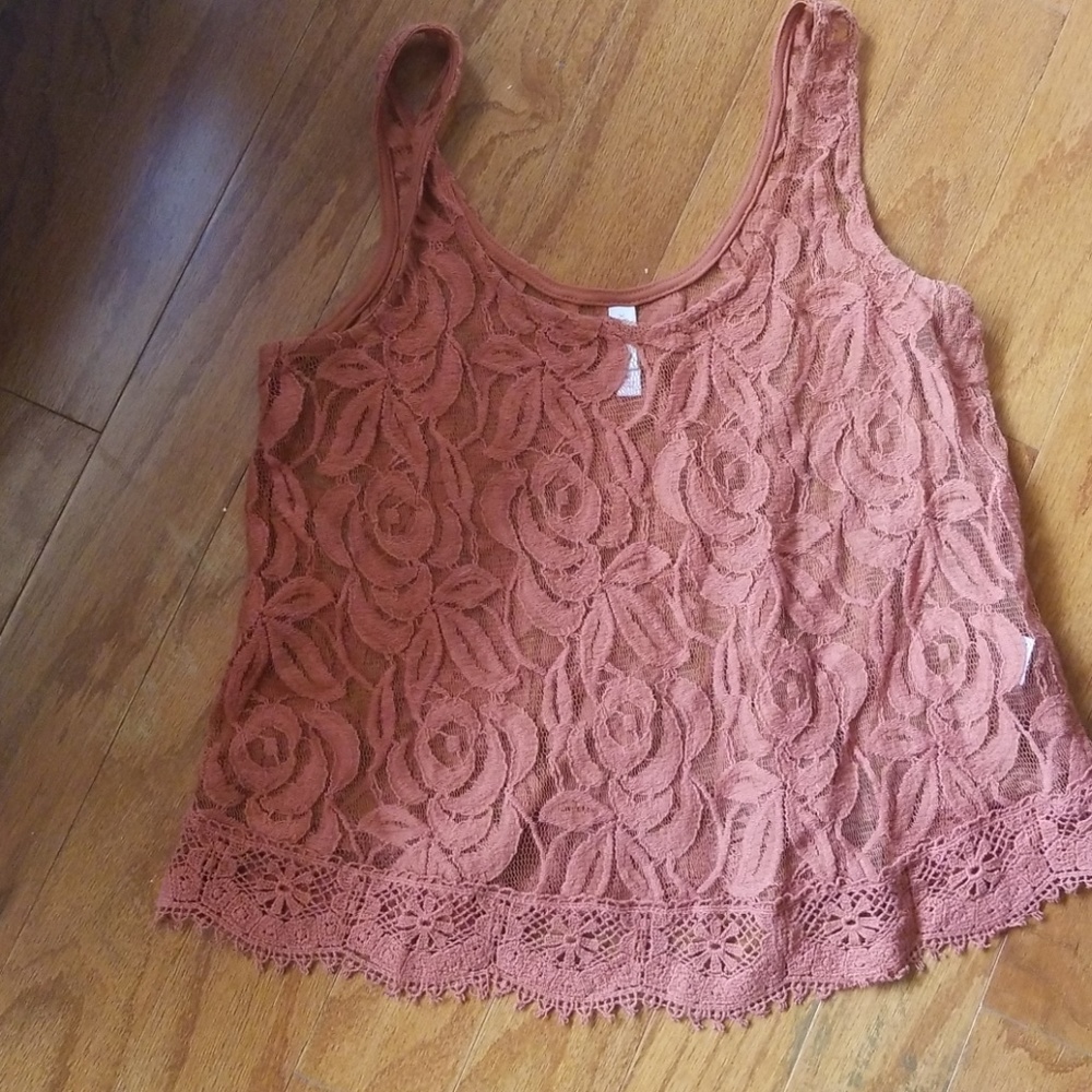 Lace crop top tank